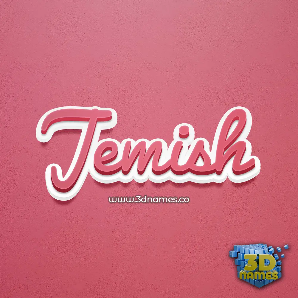 jemish in Red Scribble style - 3D name wallpaper