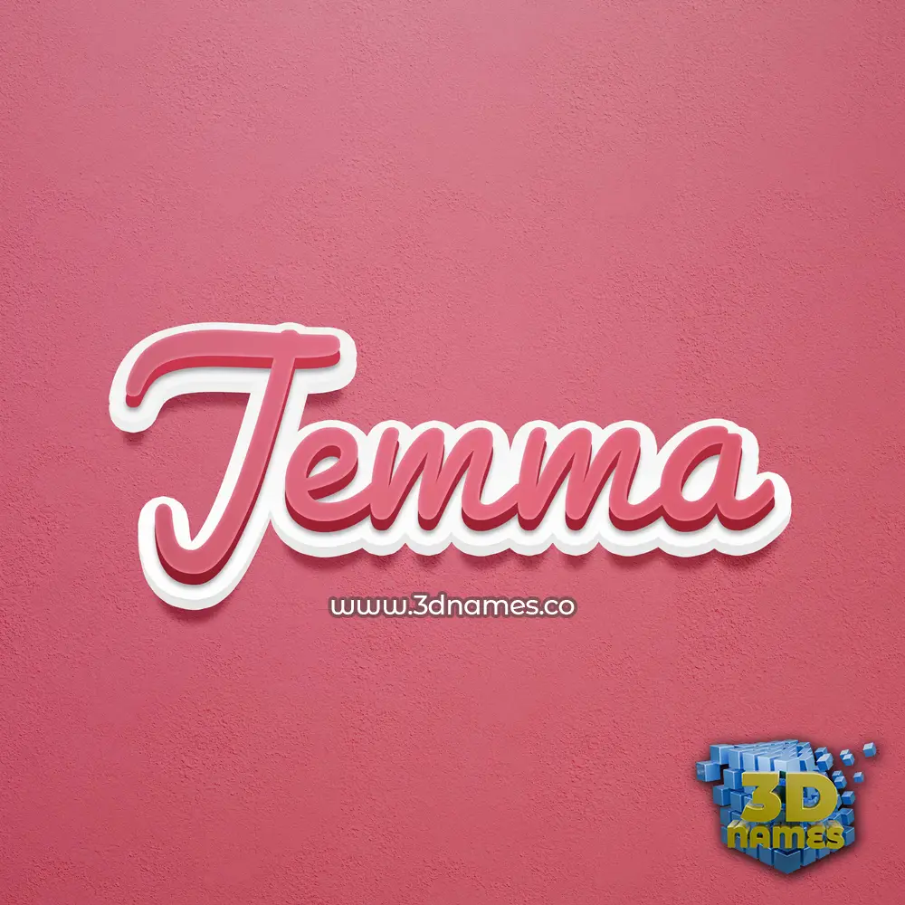 jemma in Red Scribble style - 3D name wallpaper
