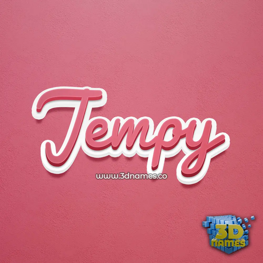 jempy in Red Scribble style - 3D name wallpaper