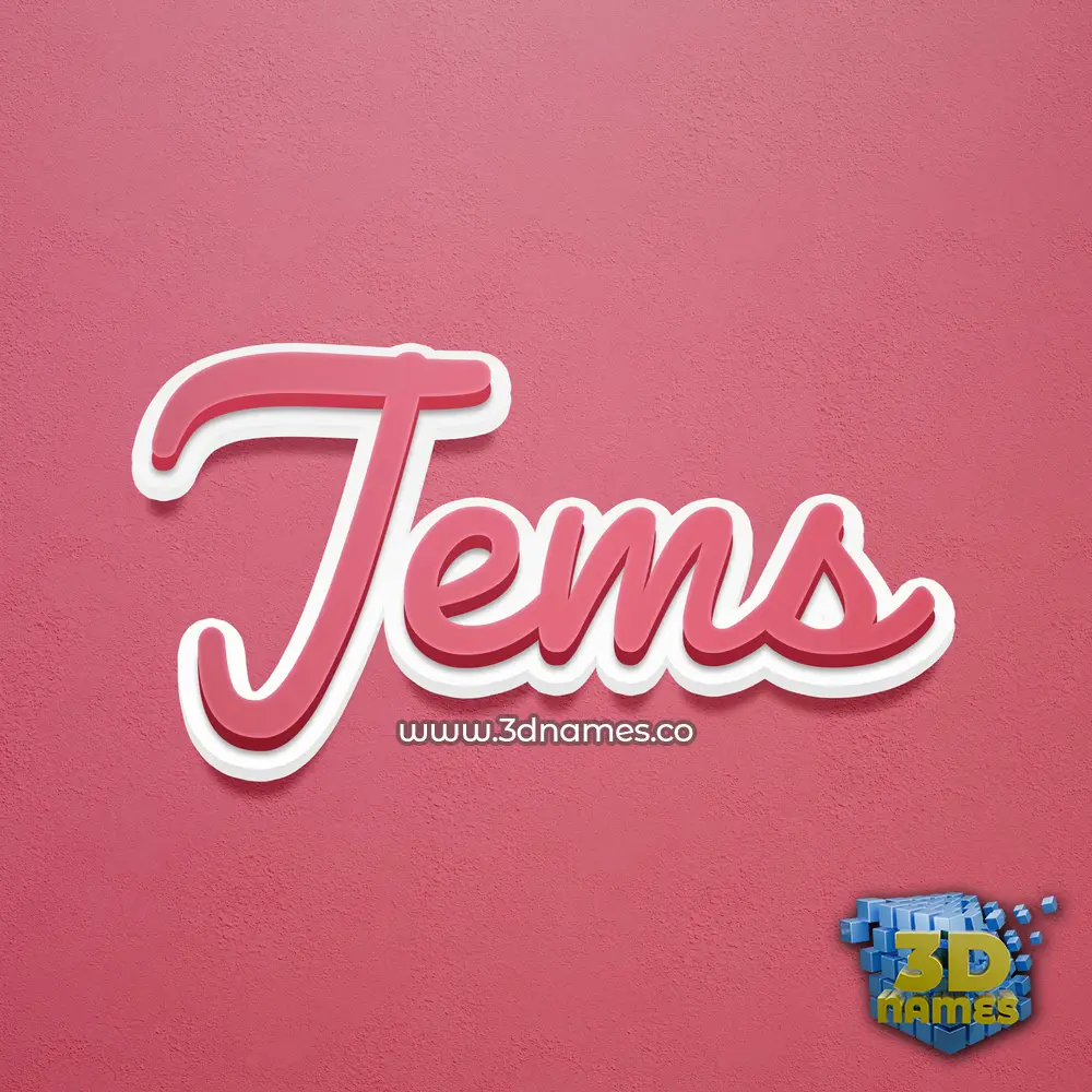 jems in Red Scribble style - 3D name wallpaper