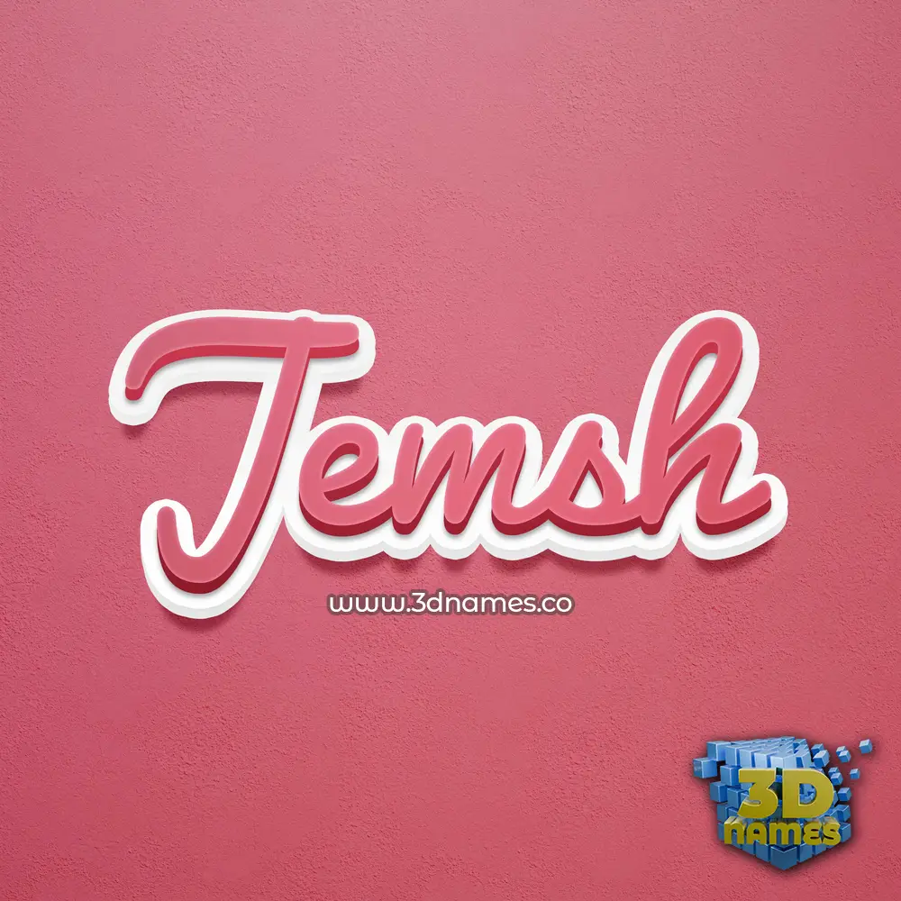 jemsh in Red Scribble style - 3D name wallpaper