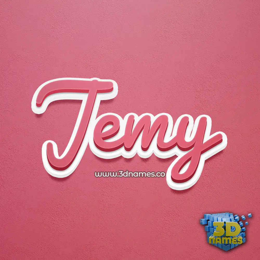 jemy in Red Scribble style - 3D name wallpaper
