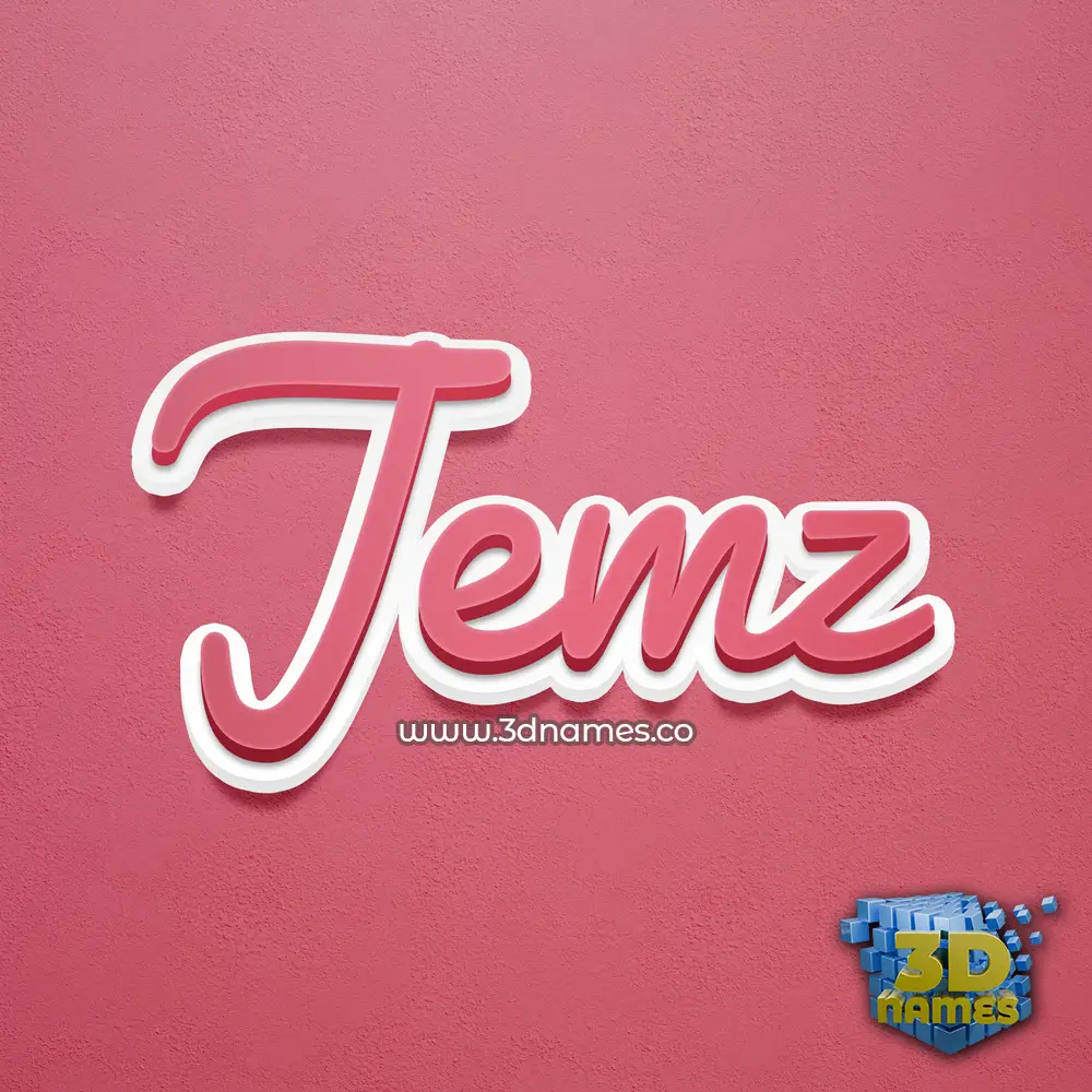 jemz in Red Scribble style - 3D name wallpaper