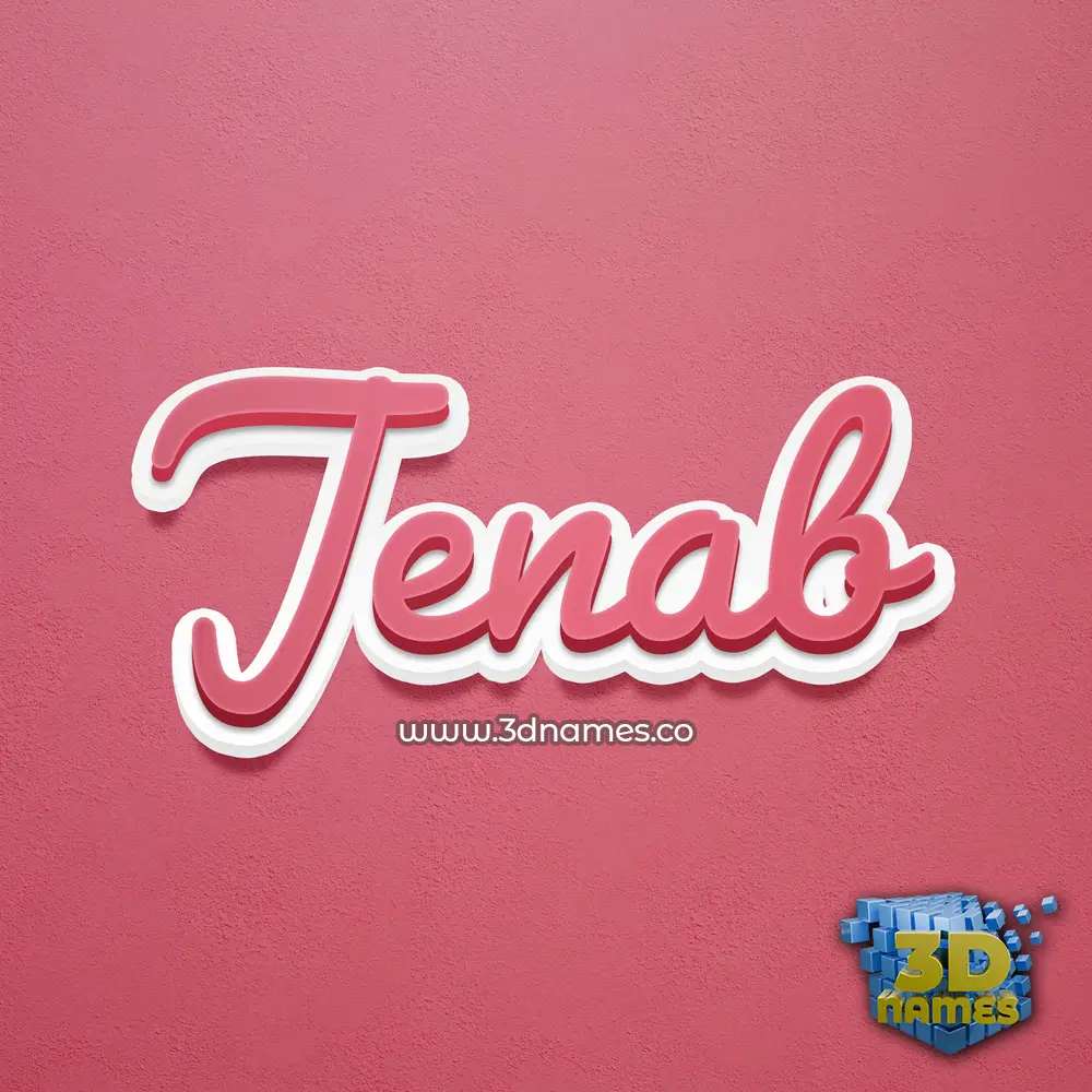jenab in Red Scribble style - 3D name wallpaper