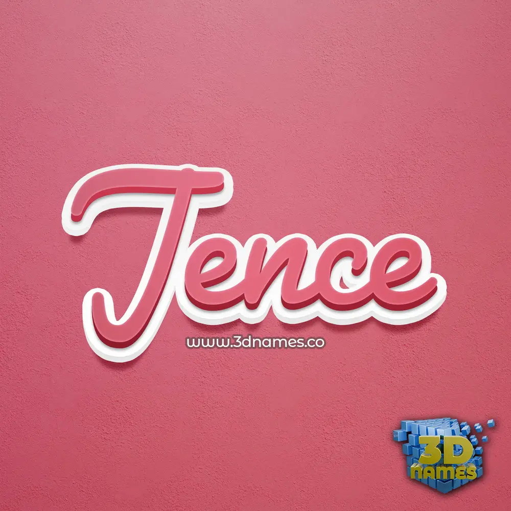 jence in Red Scribble style - 3D name wallpaper