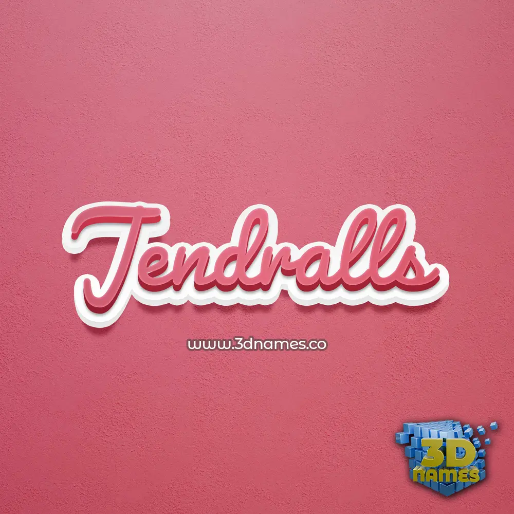 jendralls in Red Scribble style - 3D name wallpaper