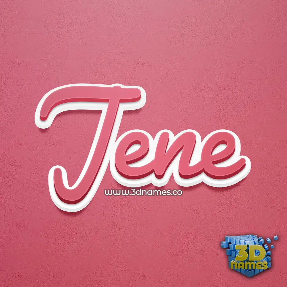 jene in Red Scribble style - 3D name wallpaper