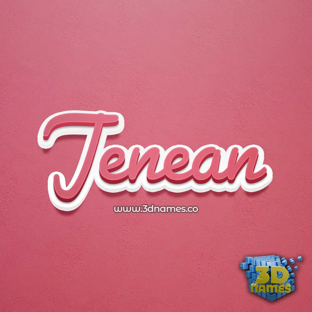jenean in Red Scribble style - 3D name wallpaper