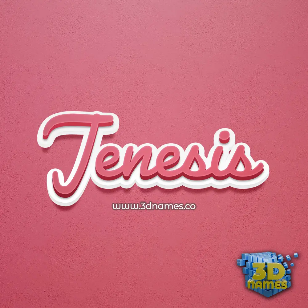 jenesis in Red Scribble style - 3D name wallpaper