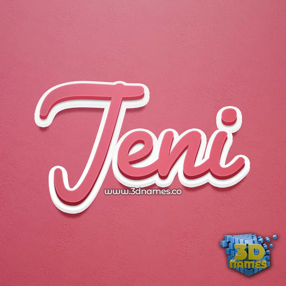 jeni in Red Scribble style - 3D name wallpaper