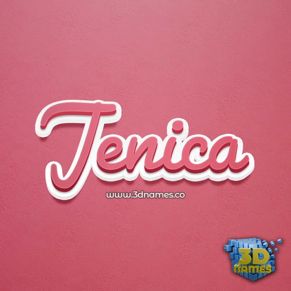 jenica in Red Scribble style - 3D name wallpaper