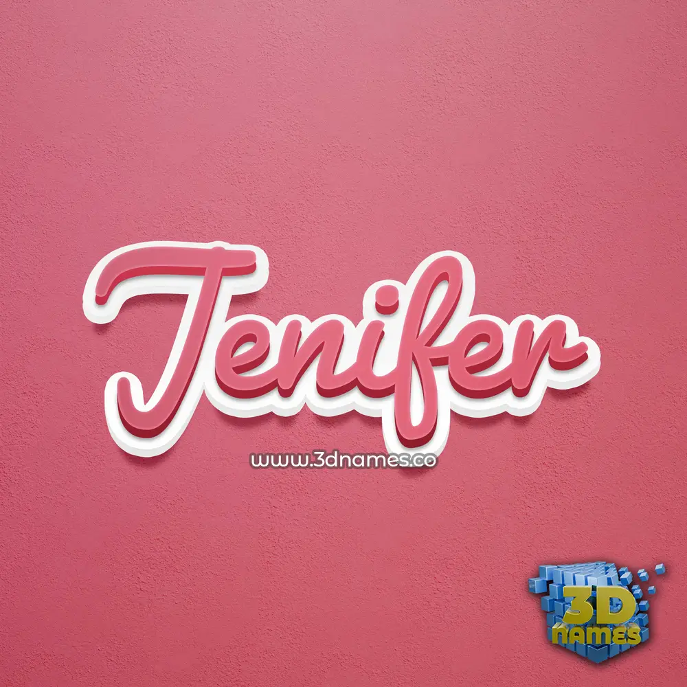 jenifer in Red Scribble style - 3D name wallpaper