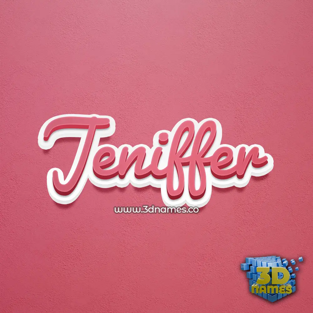 jeniffer in Red Scribble style - 3D name wallpaper