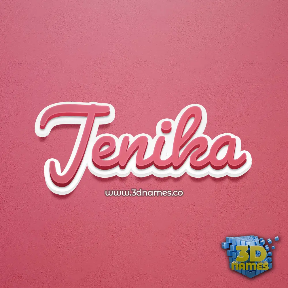 jenika in Red Scribble style - 3D name wallpaper