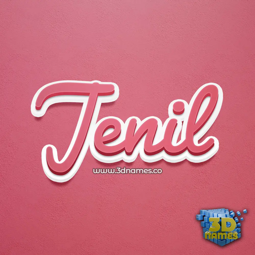 jenil in Red Scribble style - 3D name wallpaper