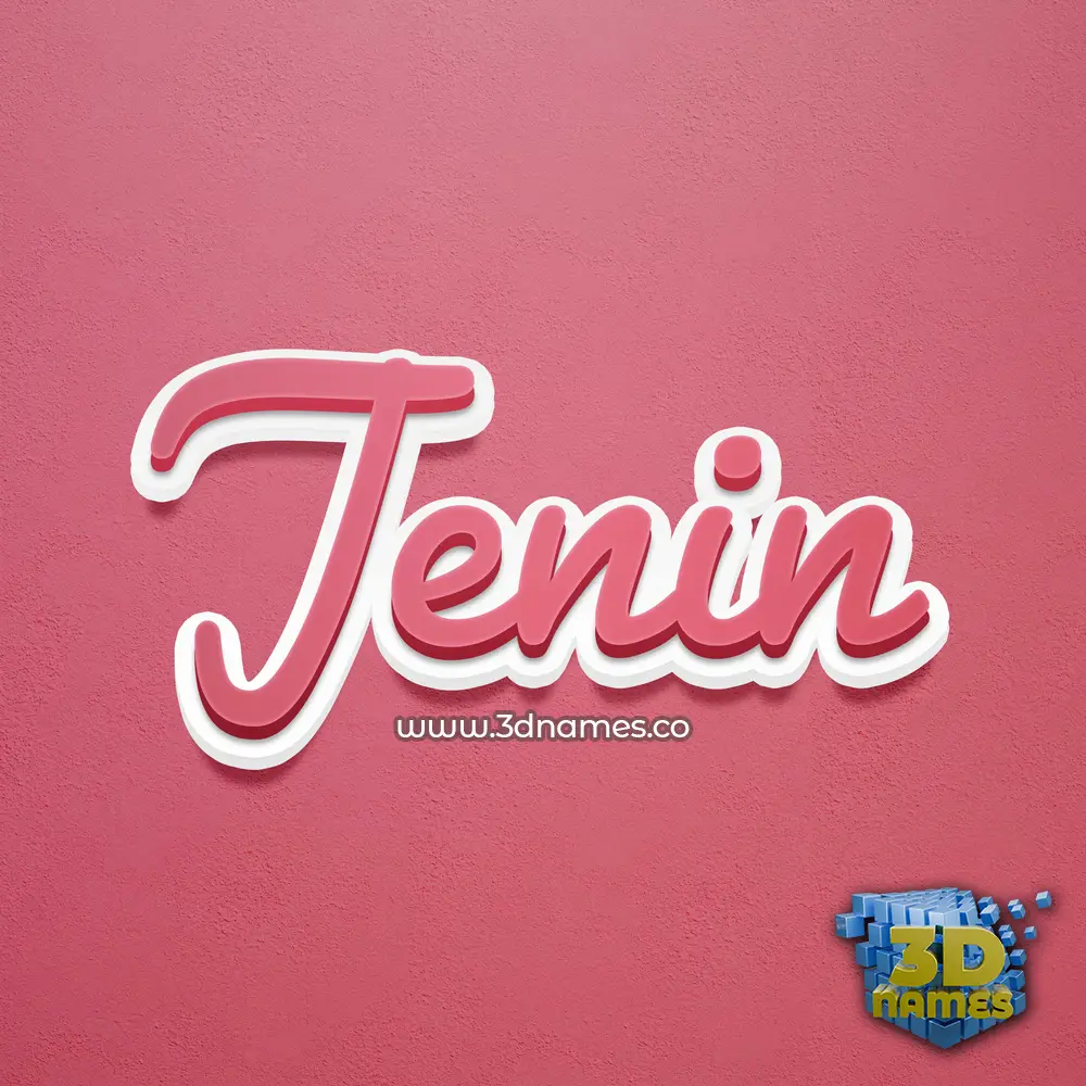 jenin in Red Scribble style - 3D name wallpaper