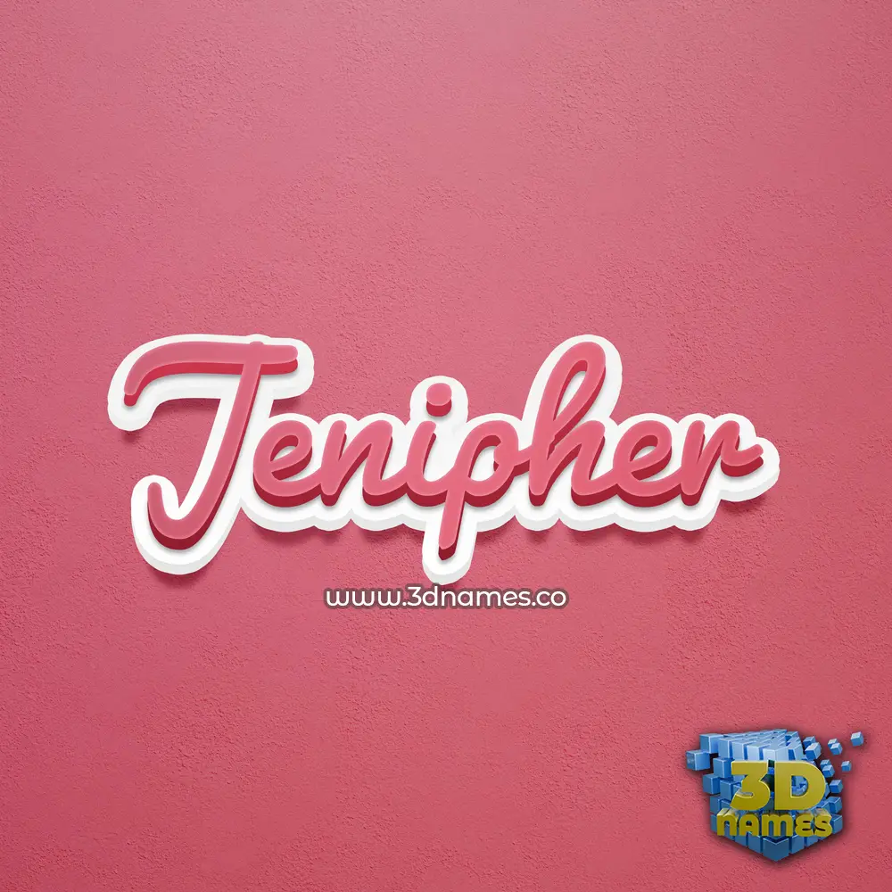 jenipher in Red Scribble style - 3D name wallpaper