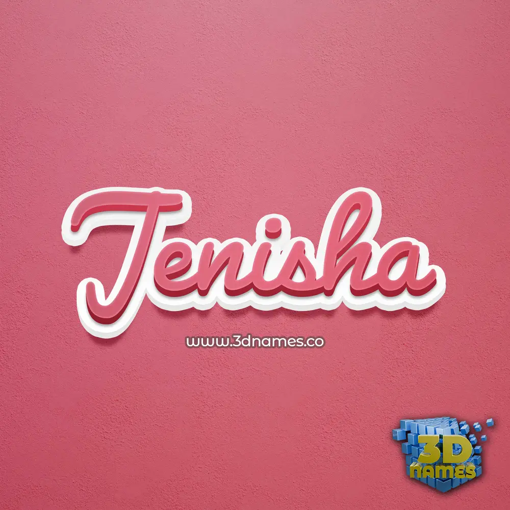 jenisha in Red Scribble style - 3D name wallpaper