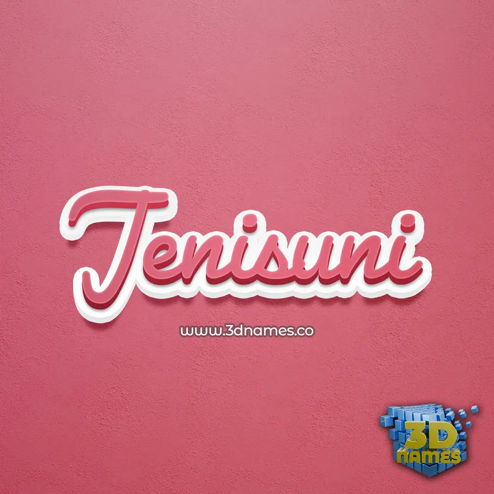 jenisuni in Red Scribble style - 3D name wallpaper