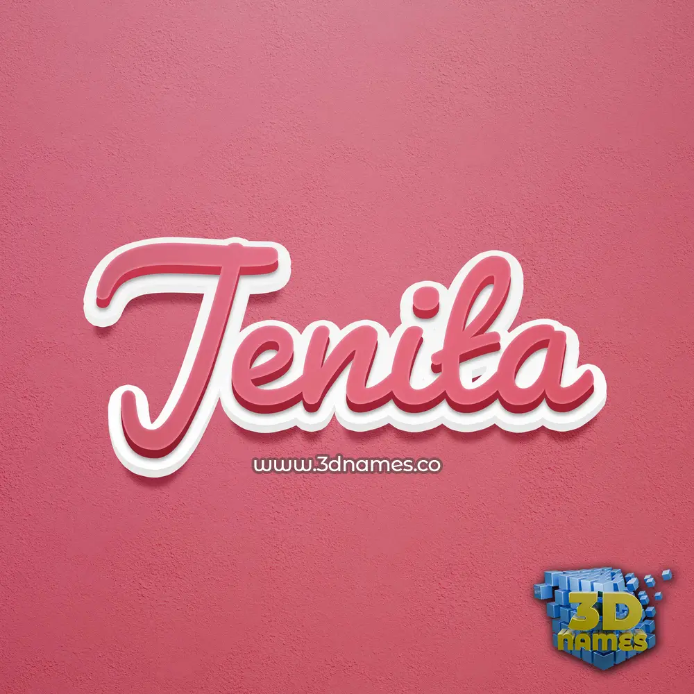 jenita in Red Scribble style - 3D name wallpaper