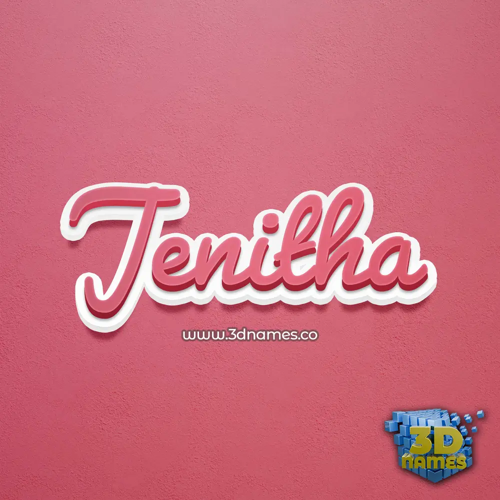 jenitha in Red Scribble style - 3D name wallpaper