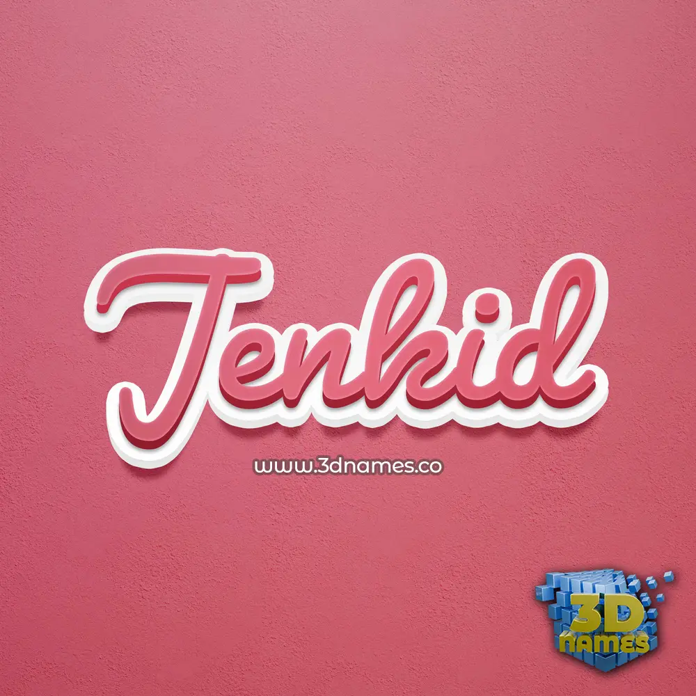 jenkid in Red Scribble style - 3D name wallpaper