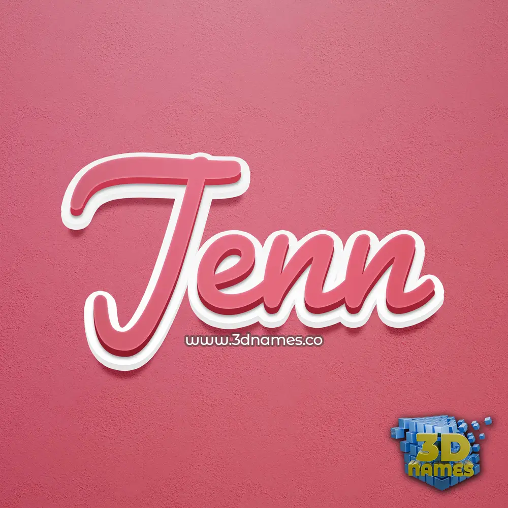 jenn in Red Scribble style - 3D name wallpaper