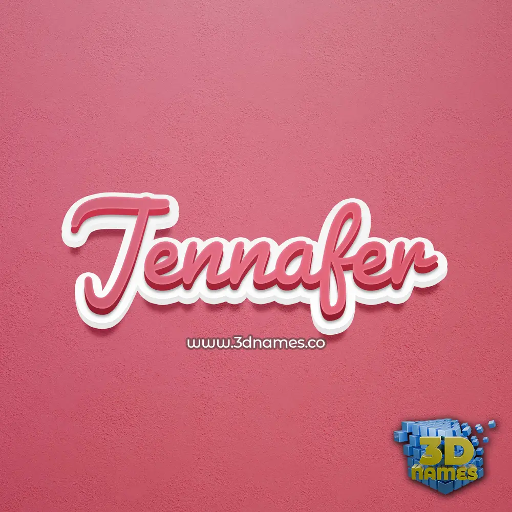 jennafer in Red Scribble style - 3D name wallpaper