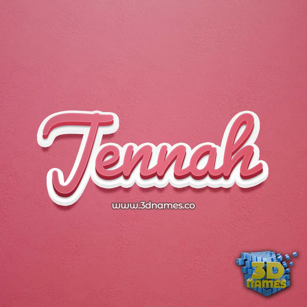 jennah in Red Scribble style - 3D name wallpaper