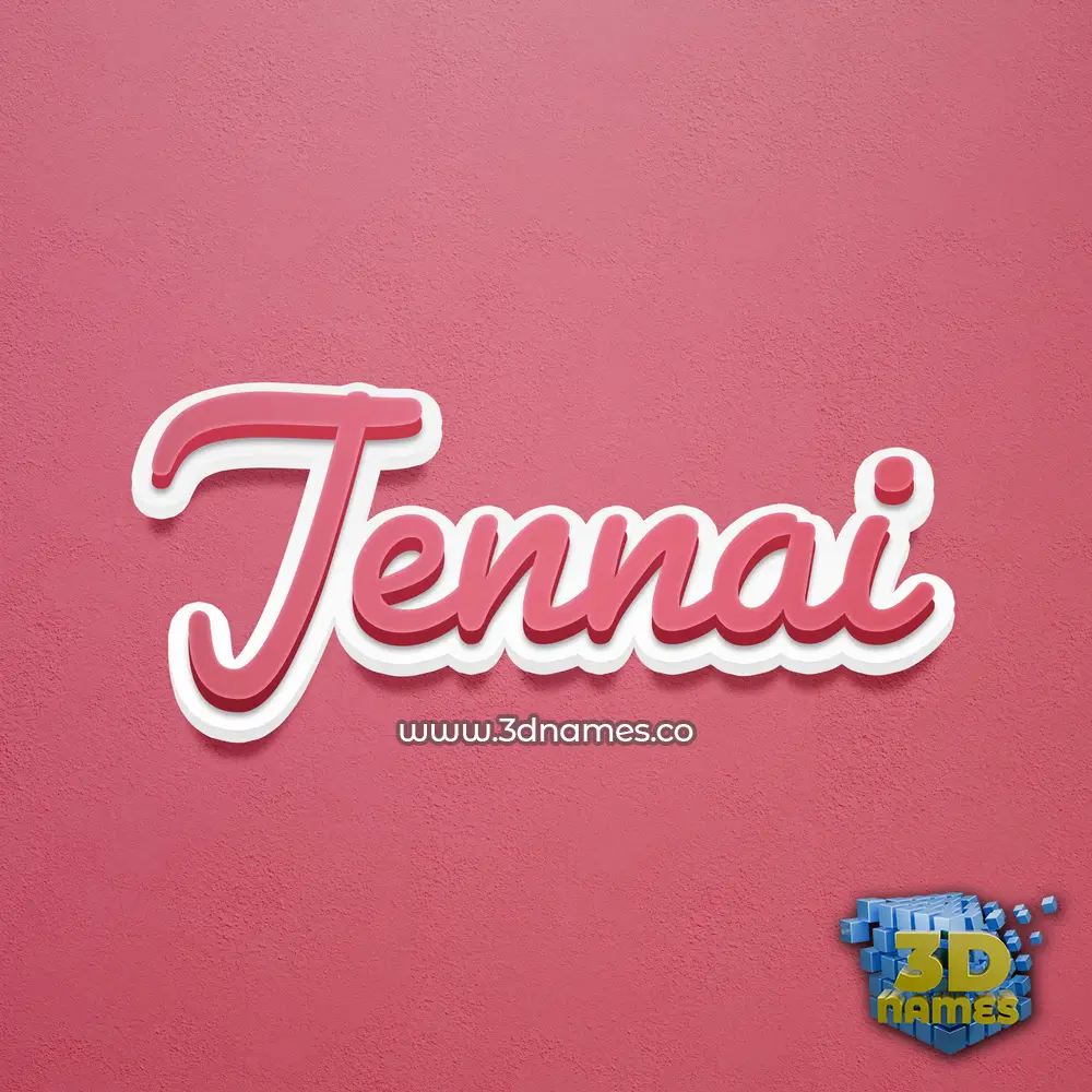 jennai in Red Scribble style - 3D name wallpaper