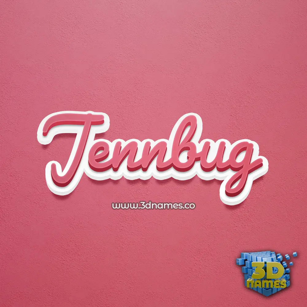 jennbug in Red Scribble style - 3D name wallpaper