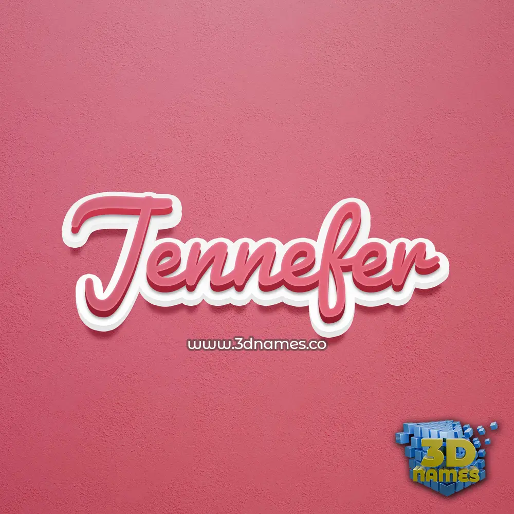 jennefer in Red Scribble style - 3D name wallpaper