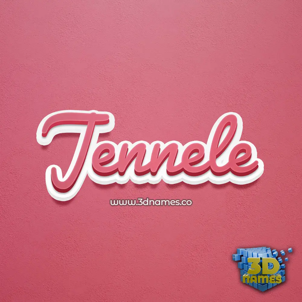 jennele in Red Scribble style - 3D name wallpaper