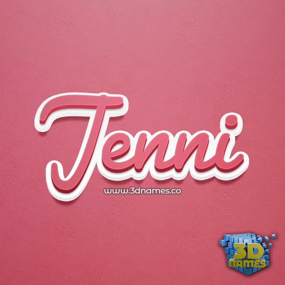 jenni in Red Scribble style - 3D name wallpaper