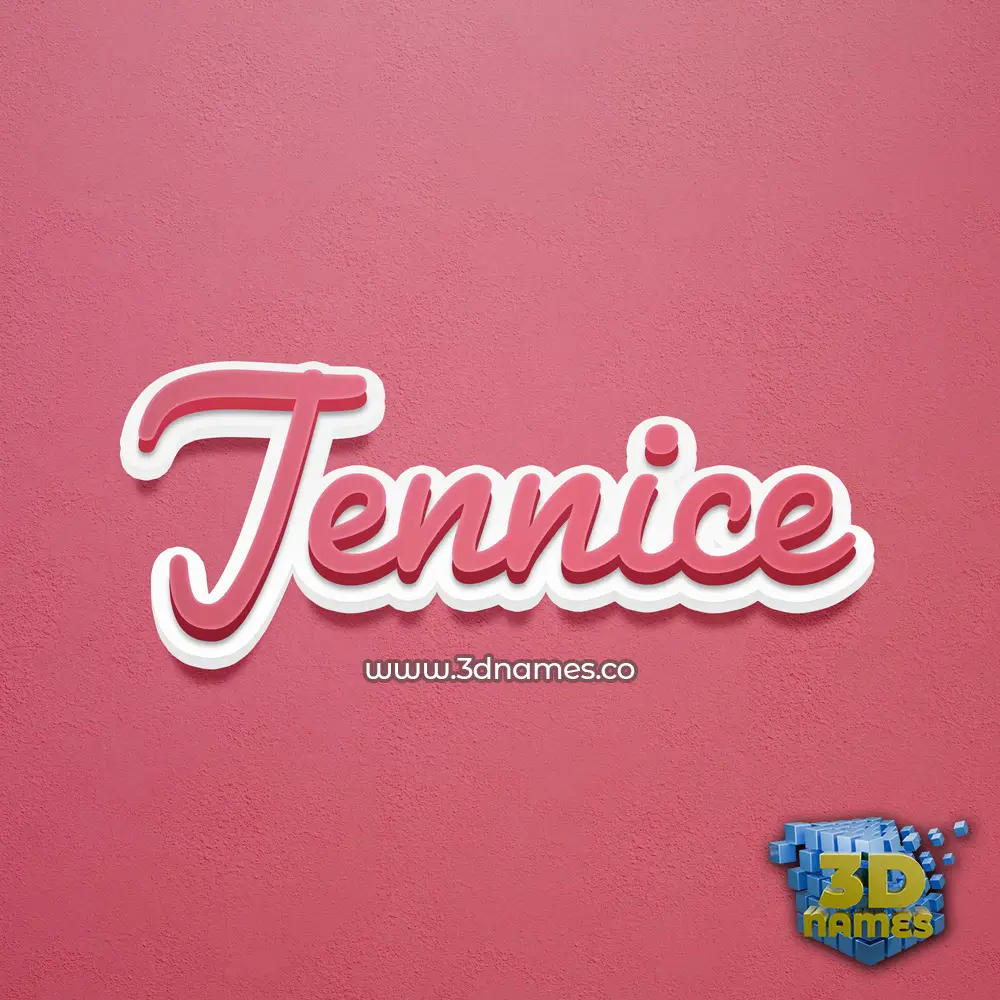 jennice in Red Scribble style - 3D name wallpaper