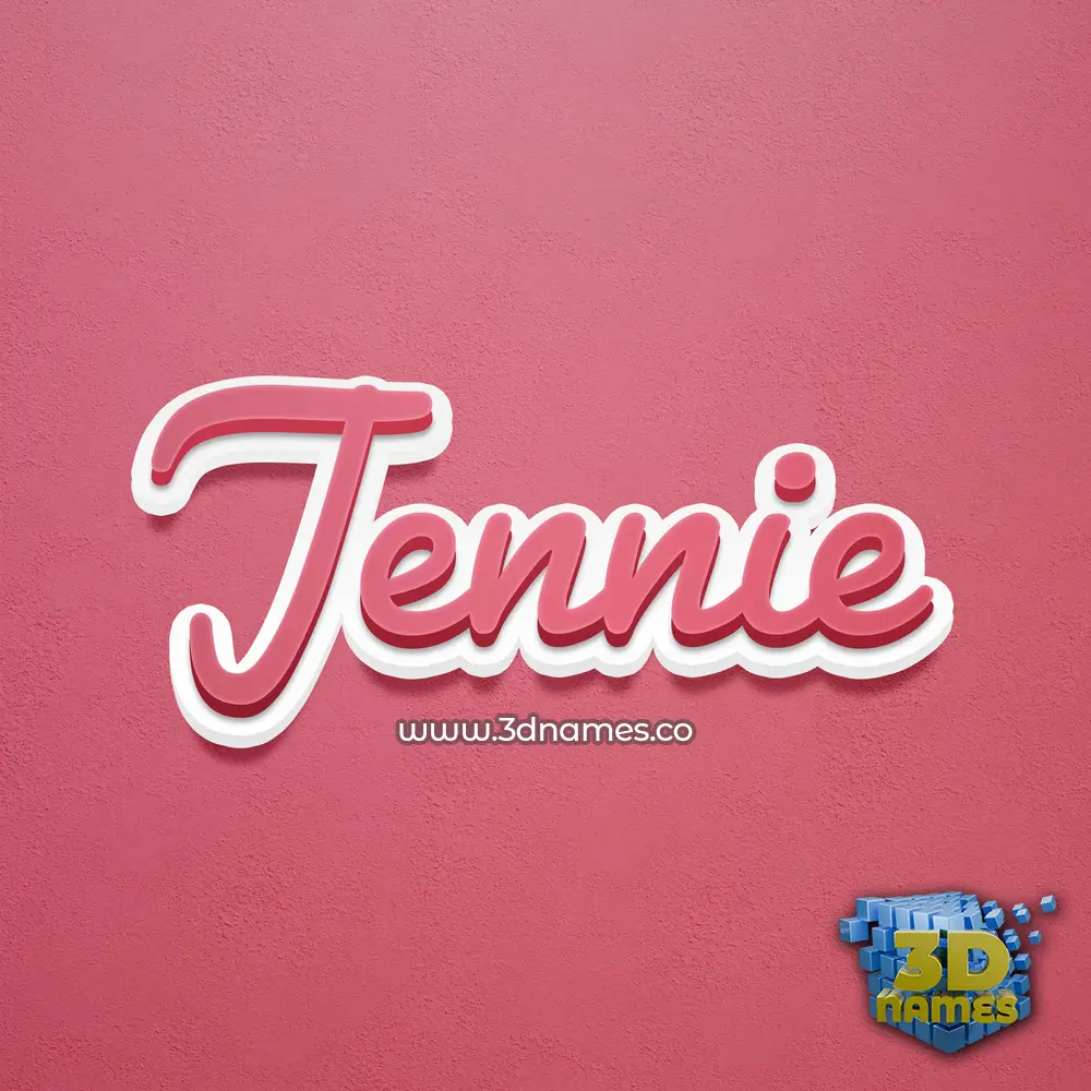 jennie in Red Scribble style - 3D name wallpaper