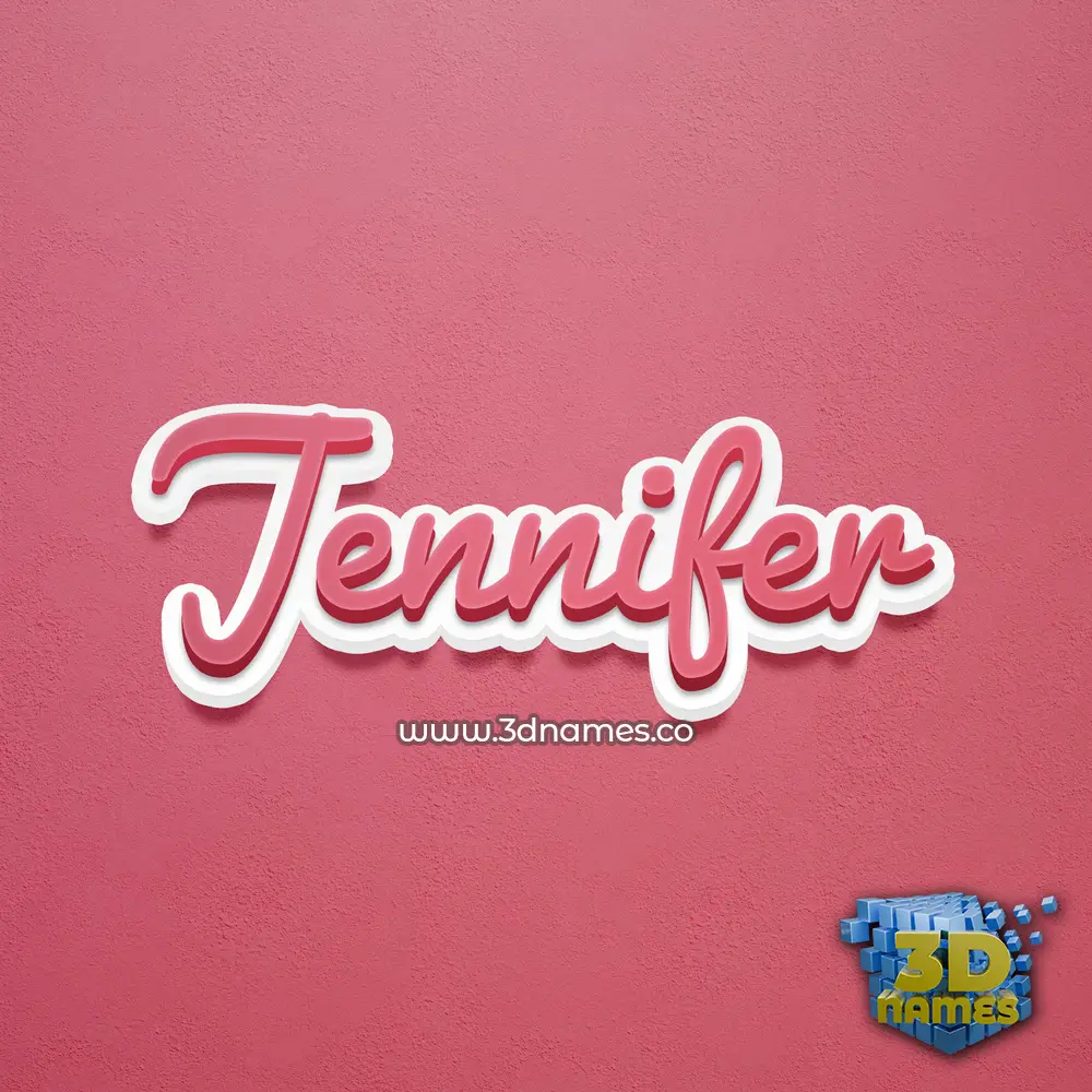 jennifer in Red Scribble style - 3D name wallpaper