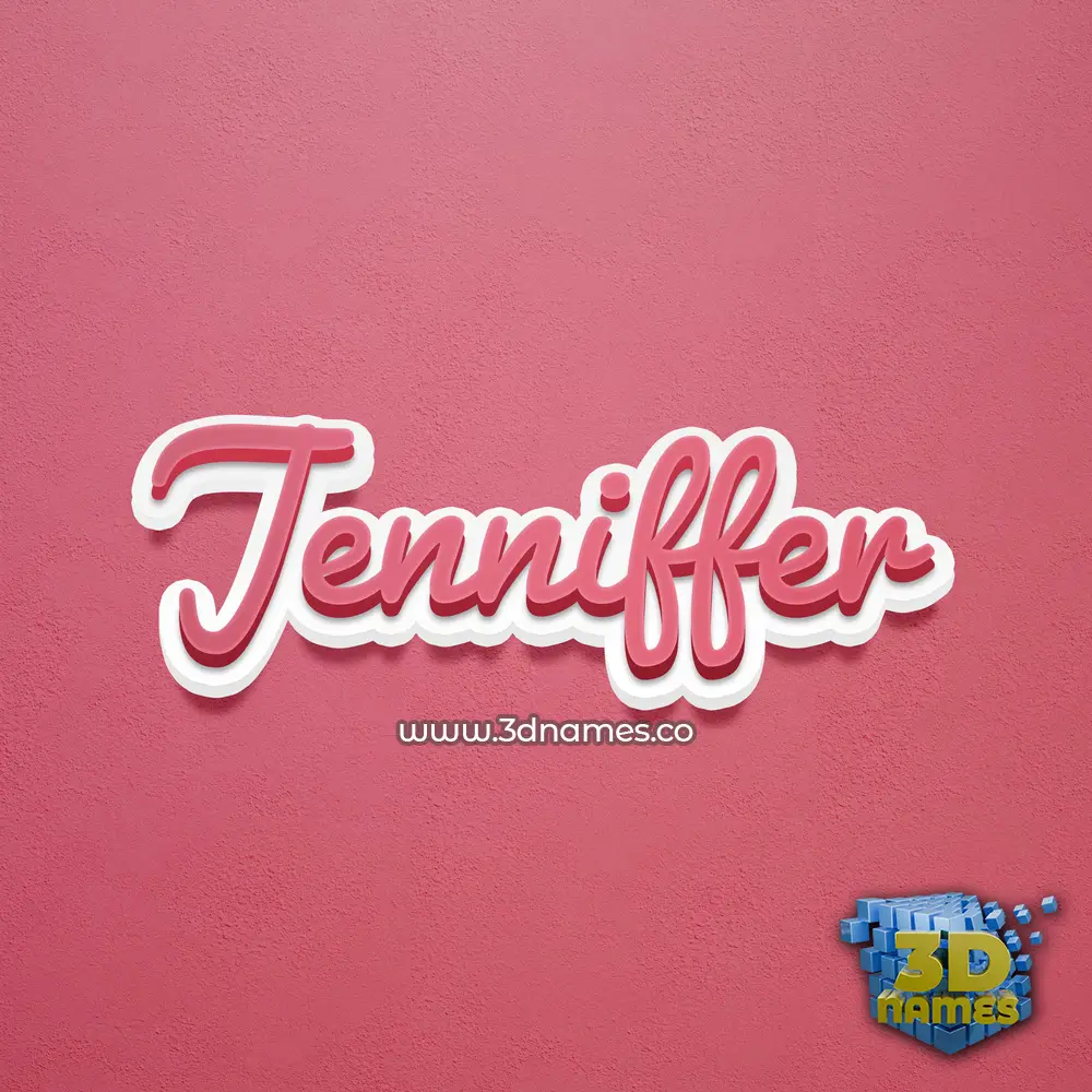 jenniffer in Red Scribble style - 3D name wallpaper