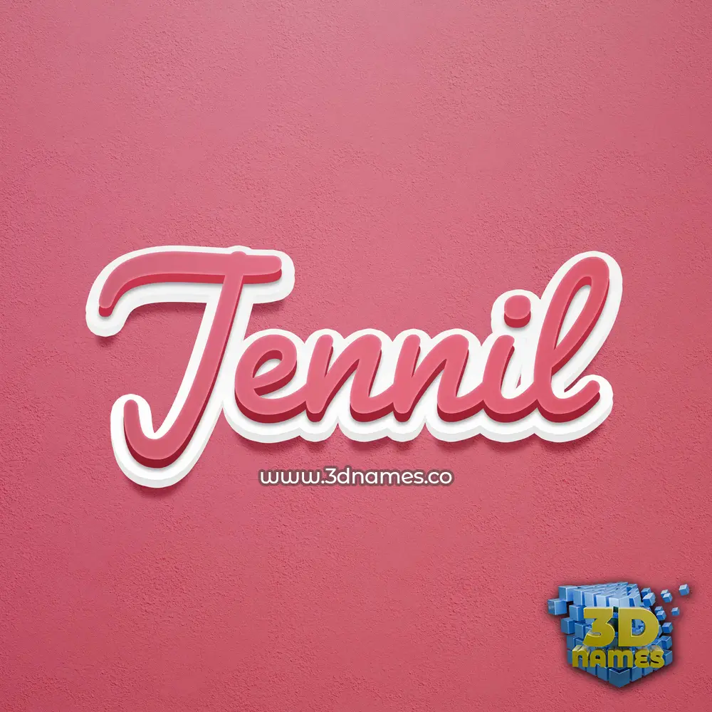 jennil in Red Scribble style - 3D name wallpaper
