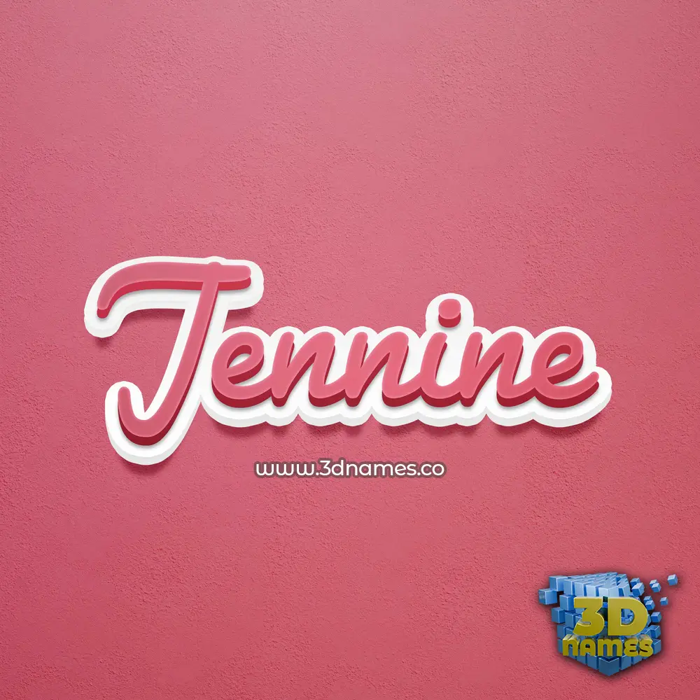 jennine in Red Scribble style - 3D name wallpaper