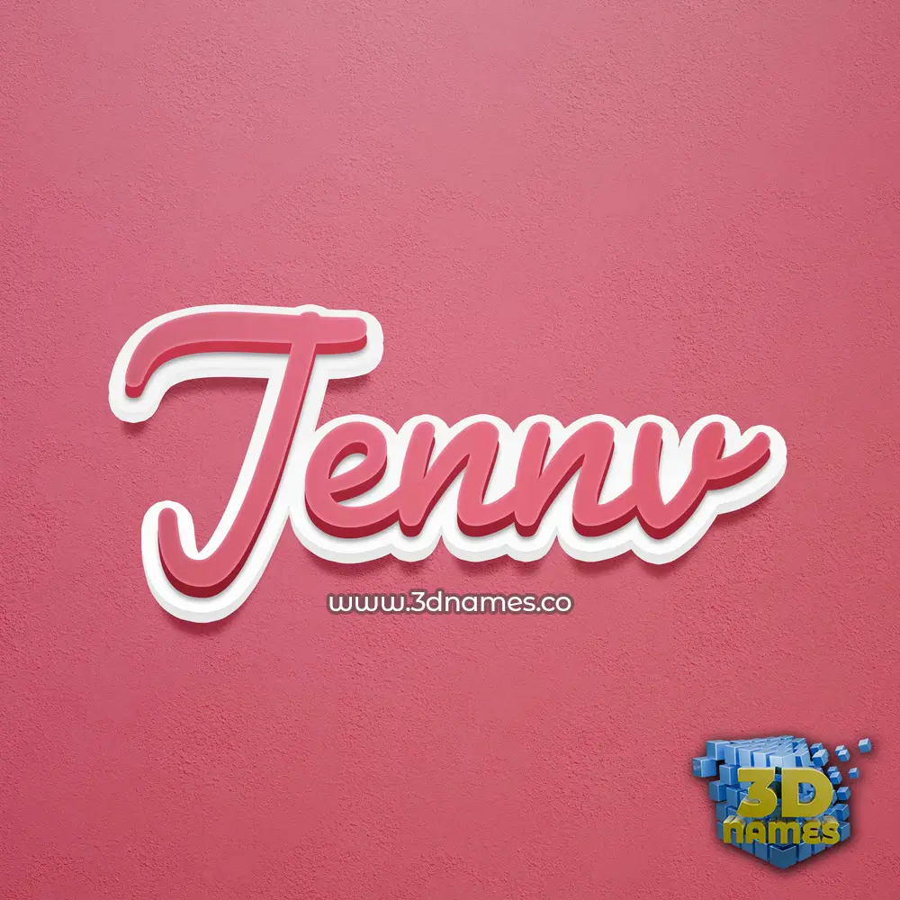 jennv in Red Scribble style - 3D name wallpaper