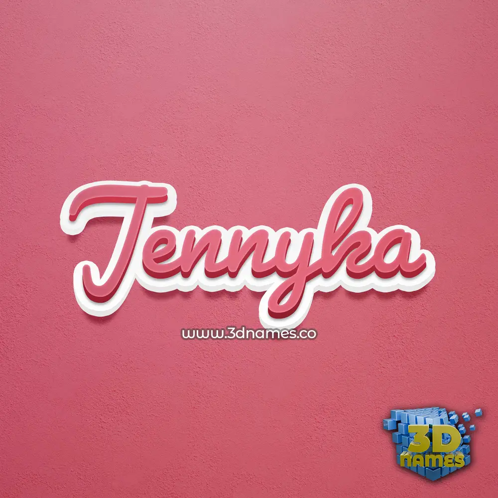 jennyka in Red Scribble style - 3D name wallpaper