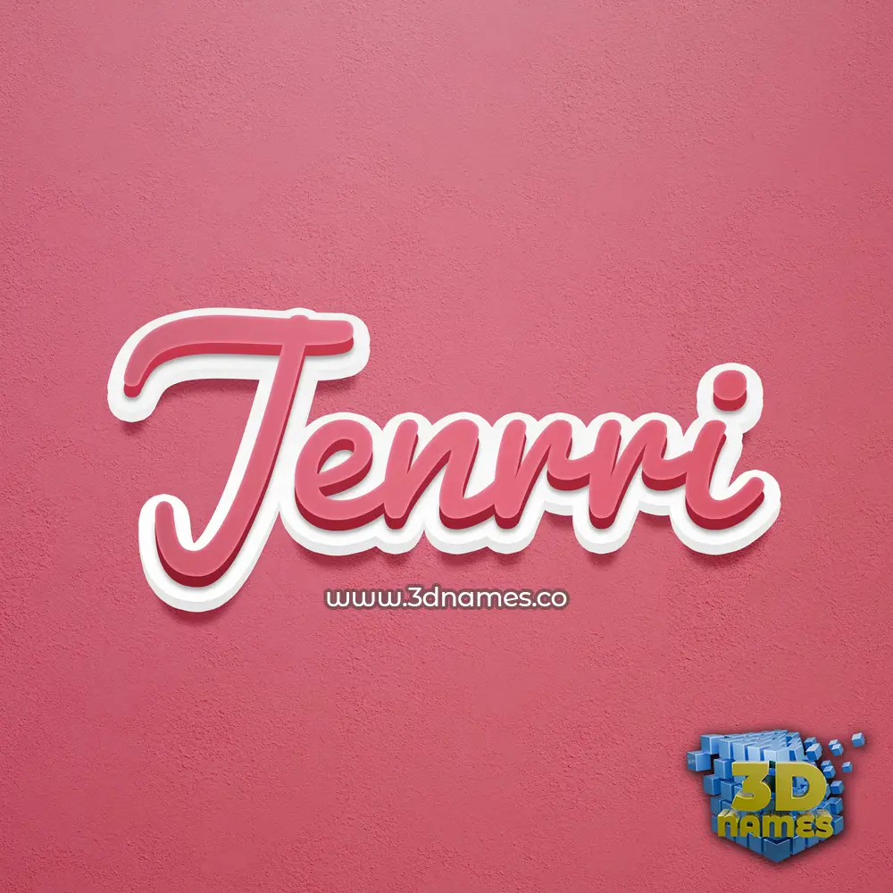 jenrri in Red Scribble style - 3D name wallpaper