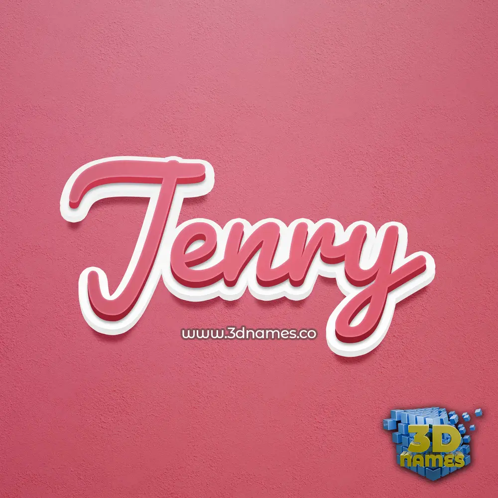 jenry in Red Scribble style - 3D name wallpaper