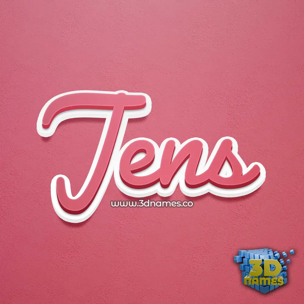 jens in Red Scribble style - 3D name wallpaper
