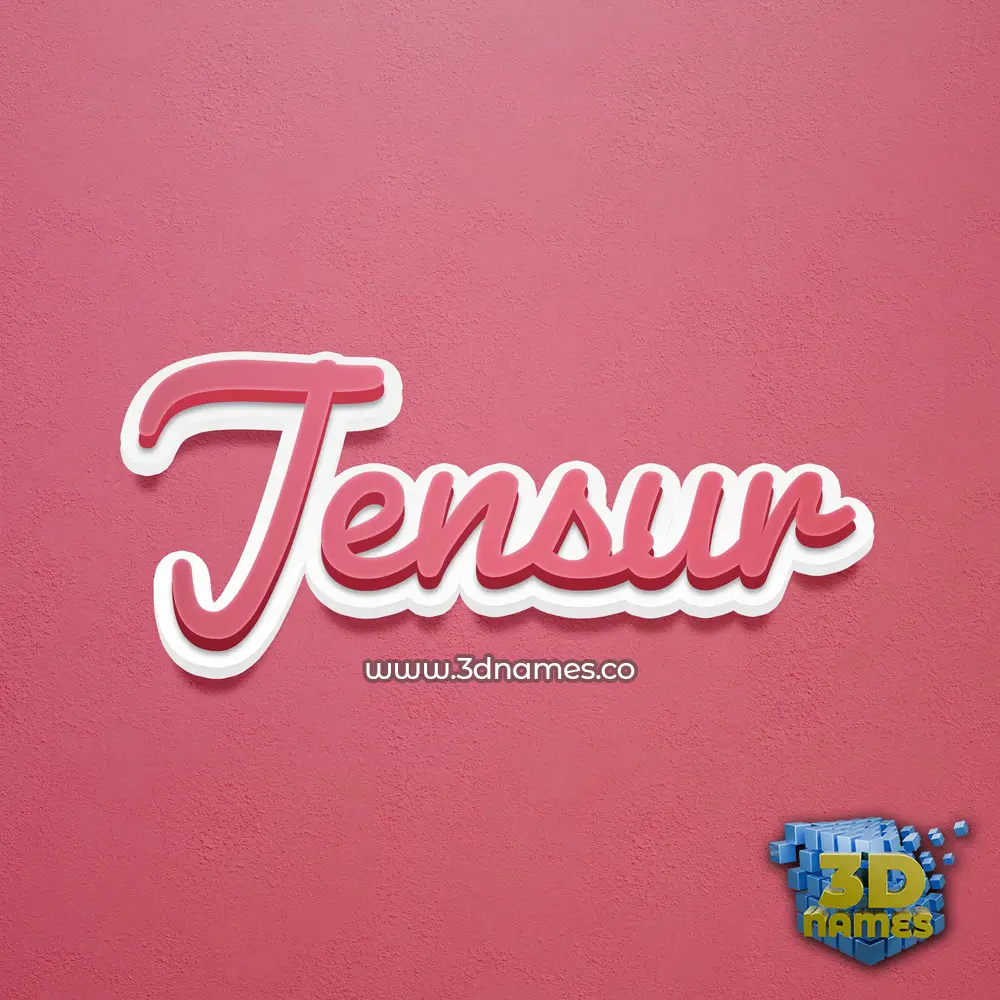 jensur in Red Scribble style - 3D name wallpaper