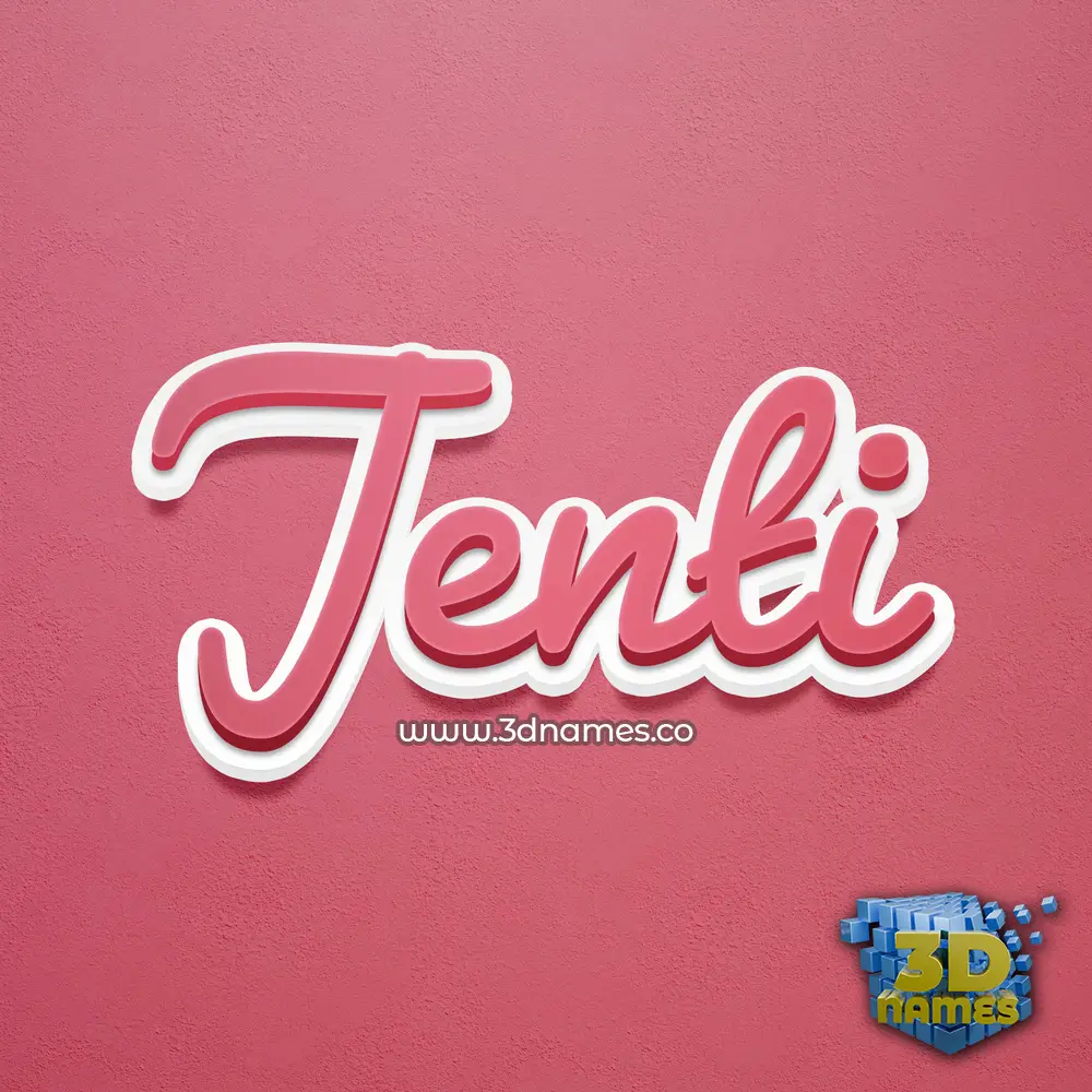 jenti in Red Scribble style - 3D name wallpaper