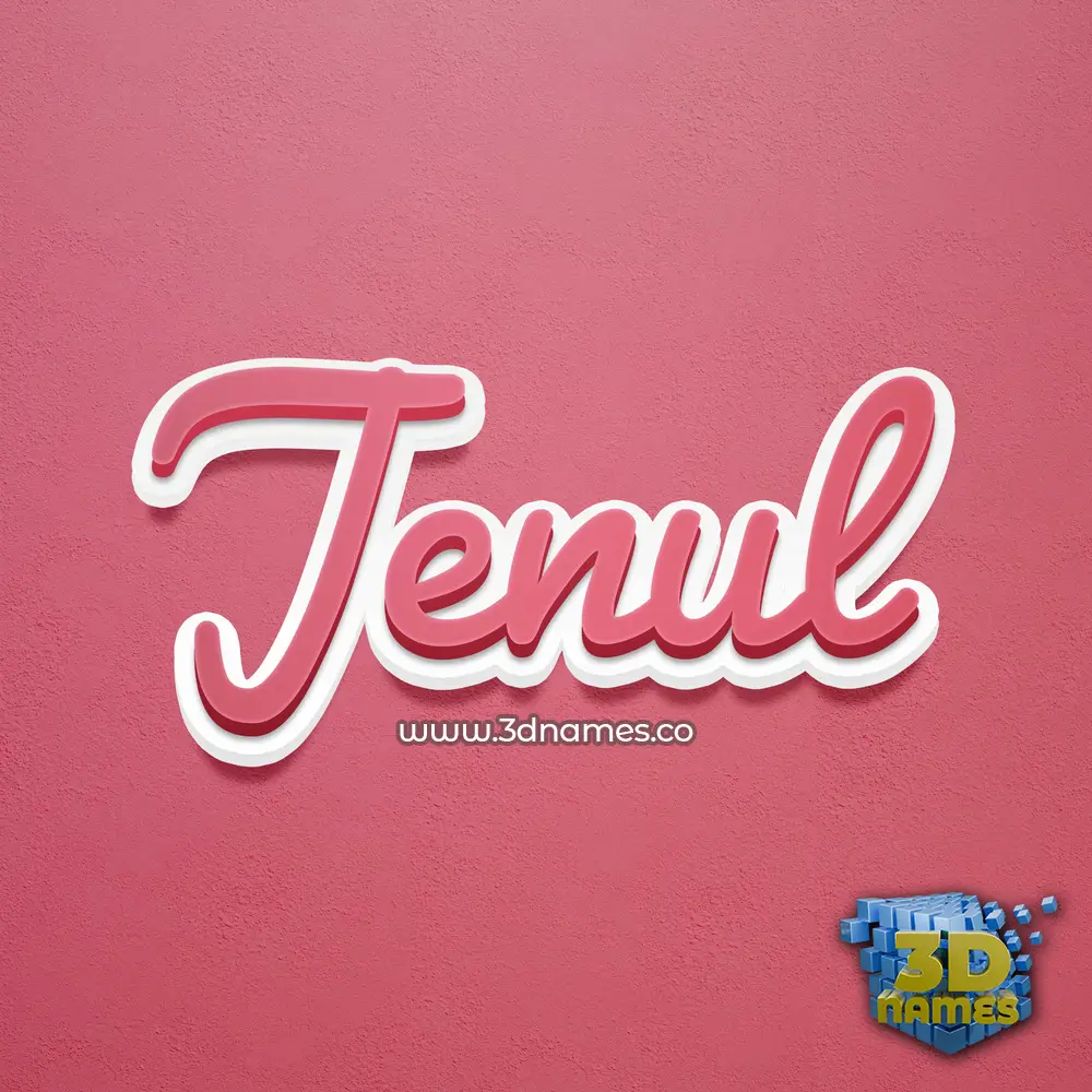 jenul in Red Scribble style - 3D name wallpaper