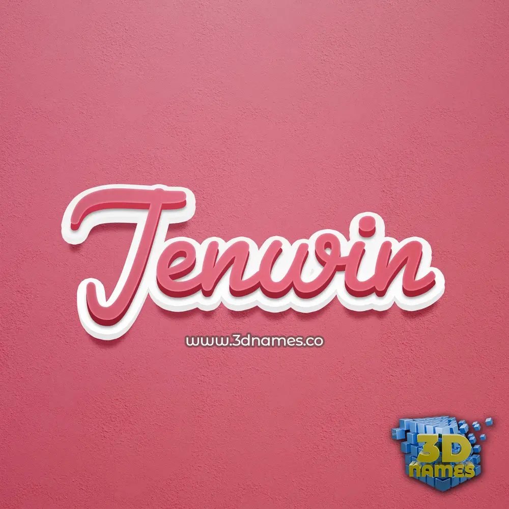 jenwin in Red Scribble style - 3D name wallpaper