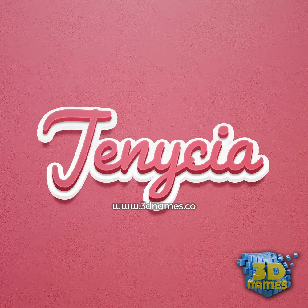 jenycia in Red Scribble style - 3D name wallpaper